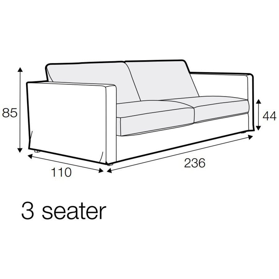 Cloud 3-Zits Bank Grijs Cloud 3-Zits Bank Grijs