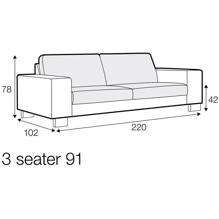 Quattro 3-Zits Bank Grijs