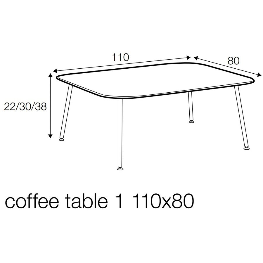 Tetris 110 x 80 cm Salontafel Wit