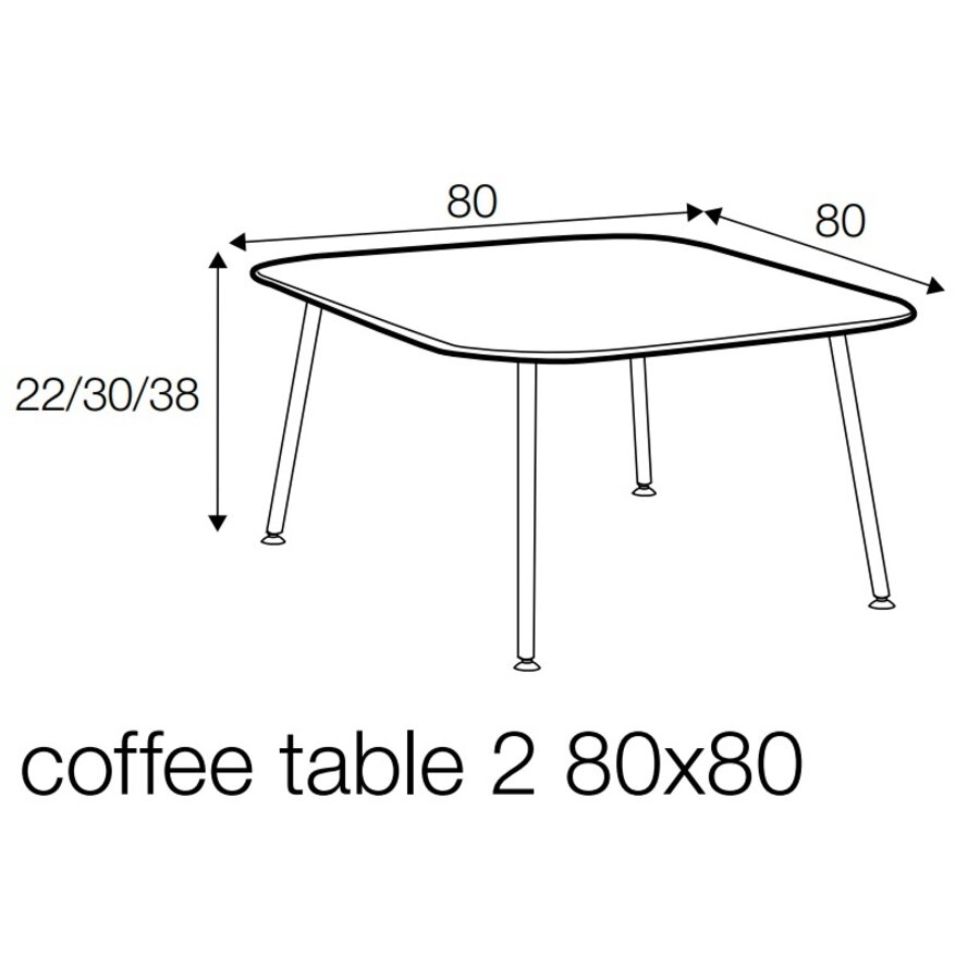 Tetris 80 x 80 cm Salontafel Wit