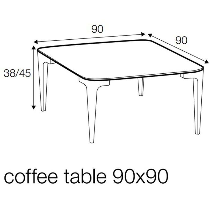 Casual 90 x 90 cm Salontafel Eiken Casual 90 x 90 cm Salontafel Eiken