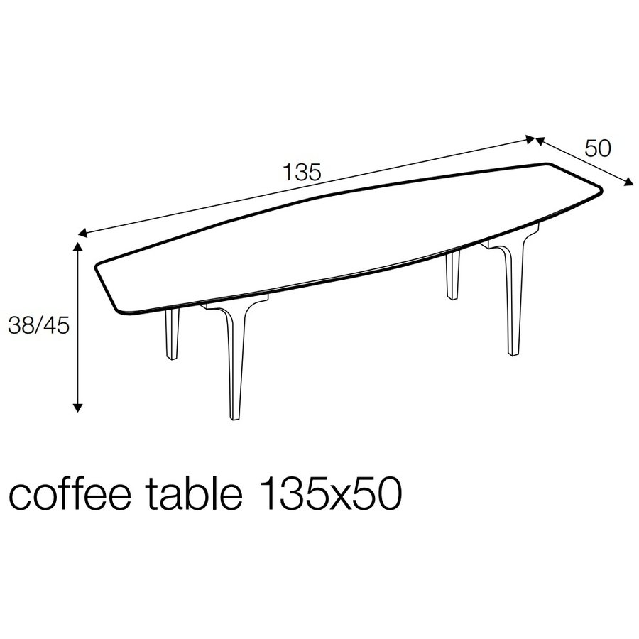 Casual 135 x 50 cm Ovale Salontafel Eiken Casual 135 x 50 cm Ovale Salontafel Eiken