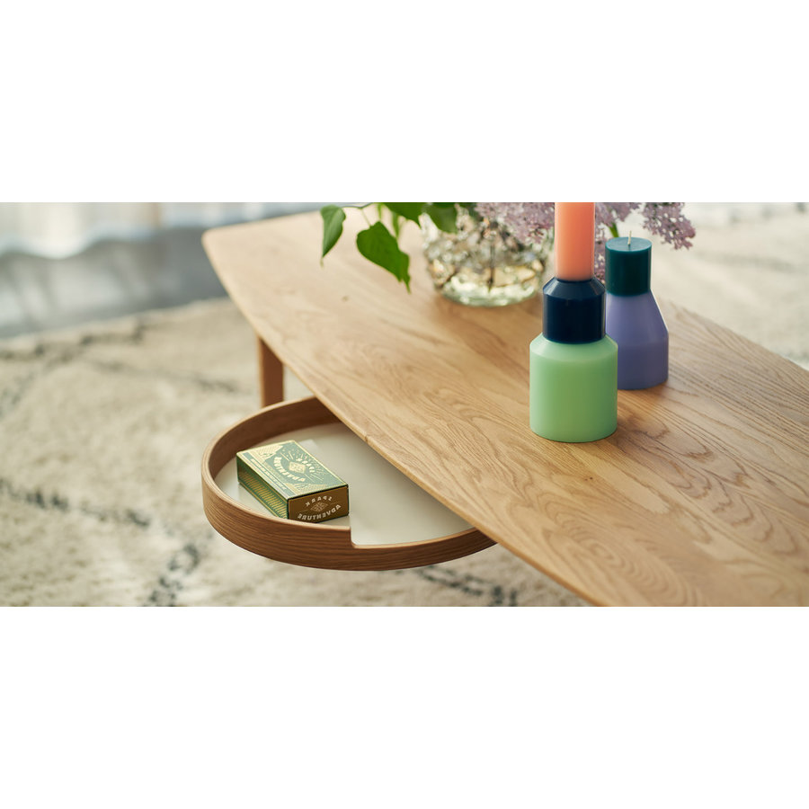 Casual 135 x 50 cm Ovale Salontafel Eiken Casual 135 x 50 cm Ovale Salontafel Eiken