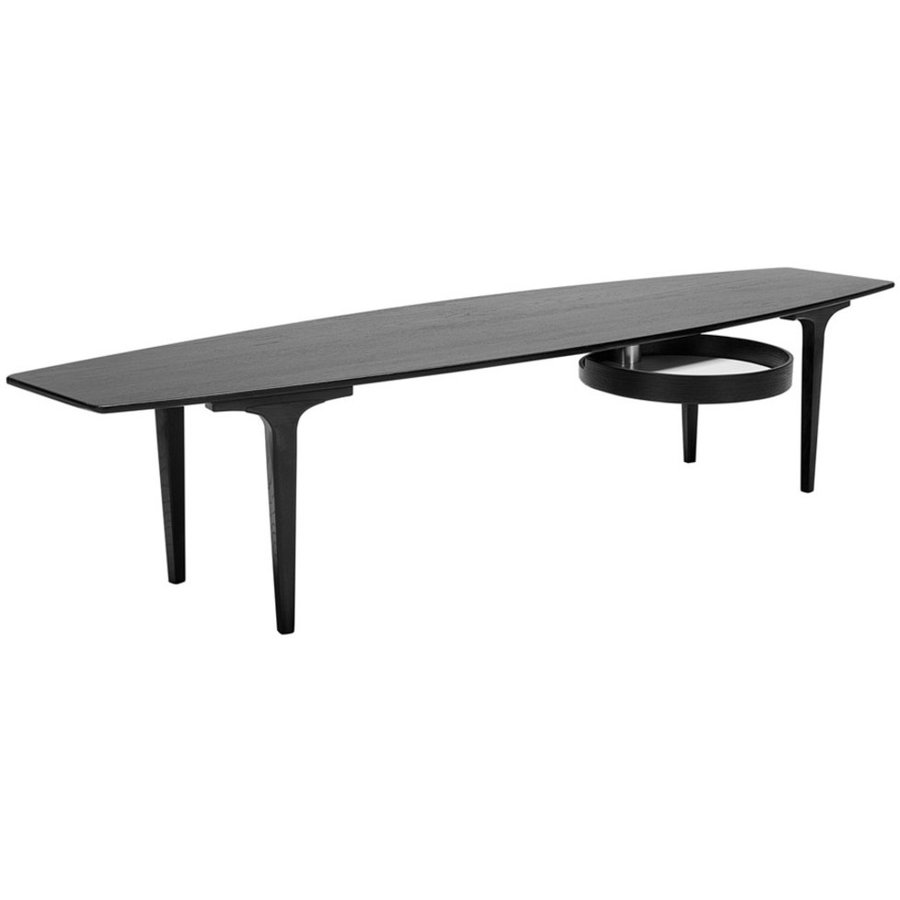 Casual 180 x 50 cm Ovale Salontafel Zwart Casual 180 x 50 cm Ovale Salontafel Zwart