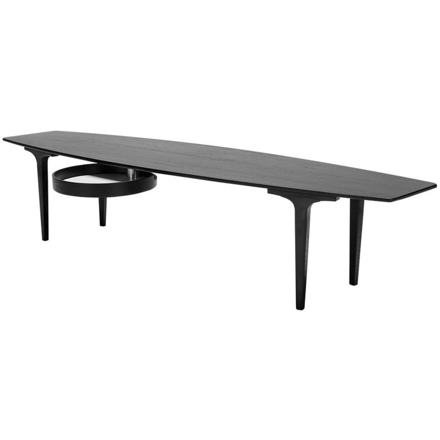 Casual 180 x 50 cm Ovale Salontafel Zwart Casual 180 x 50 cm Ovale Salontafel Zwart