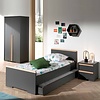 Londen Bed 90 x 200 cm Antraciet