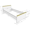 Londen Bed 90 x 200 cm Wit