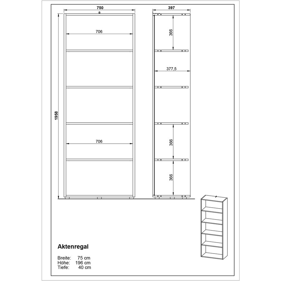 Pasadena Kast Hoog Grafiet / Eiken Pasadena Kast Hoog Grafiet / Eiken