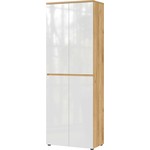 Germania Calvera Schoenenkast 4-Deuren Hoogglans Wit / Eiken Germania Calvera Schoenenkast 4-Deuren Hoogglans Wit / Eiken