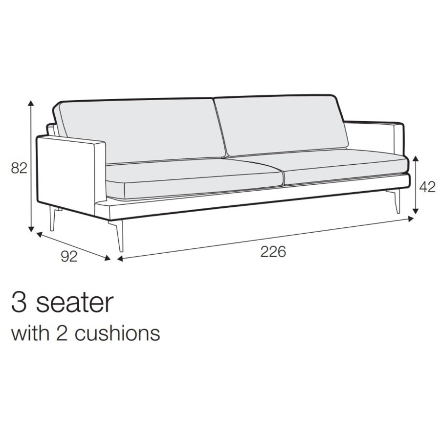 Ludvig 3-Zits Bank Navy Blauw Ludvig 3-Zits Bank Navy Blauw