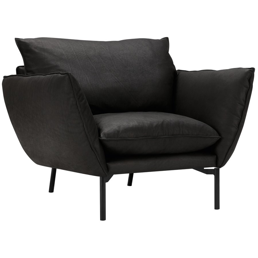 Hugo 1-zits Bank Leer Zwart