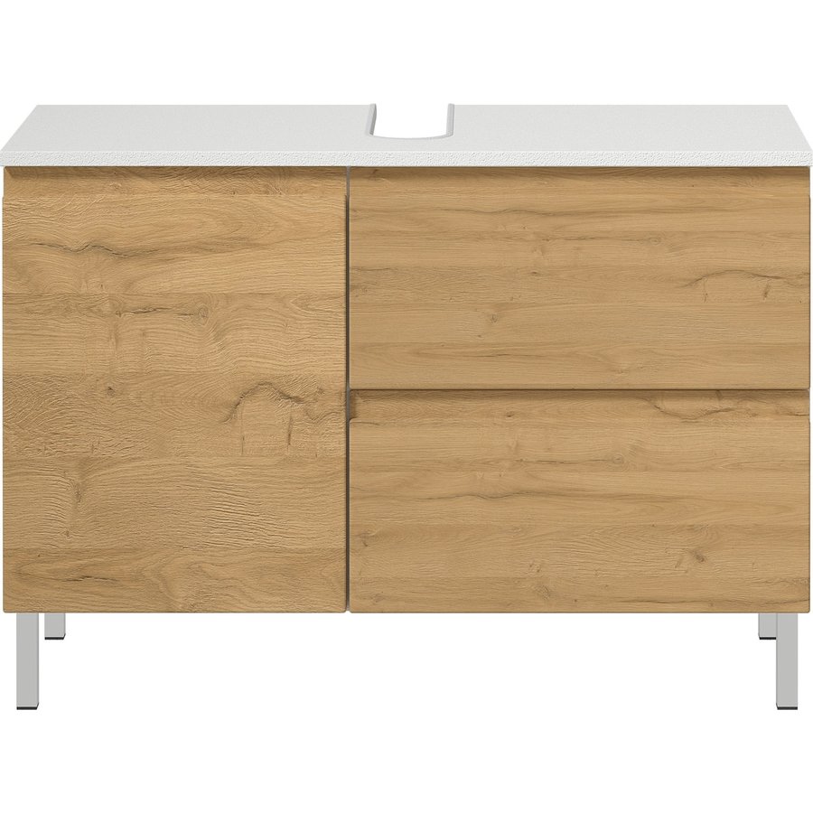 Torrance Wastafelonderkast 80 cm Wit / Eiken Torrance Wastafelonderkast 80 cm Wit / Eiken