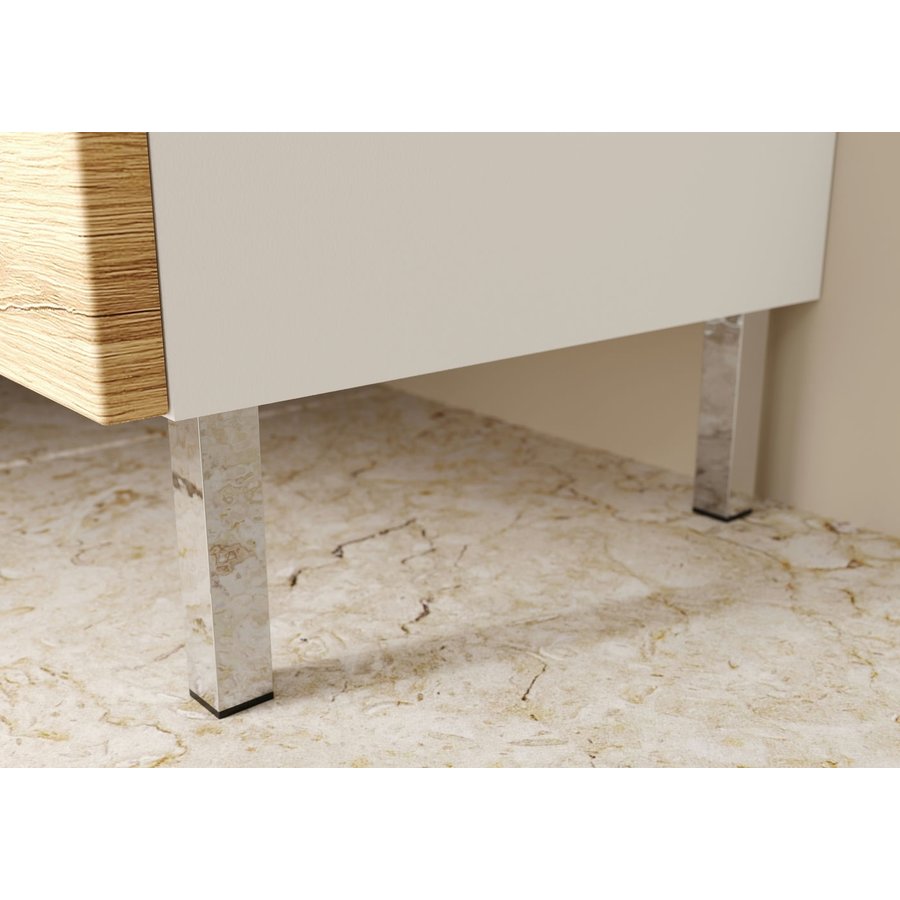 Torrance Wastafelonderkast 60 cm Wit / Eiken Torrance Wastafelonderkast 60 cm Wit / Eiken