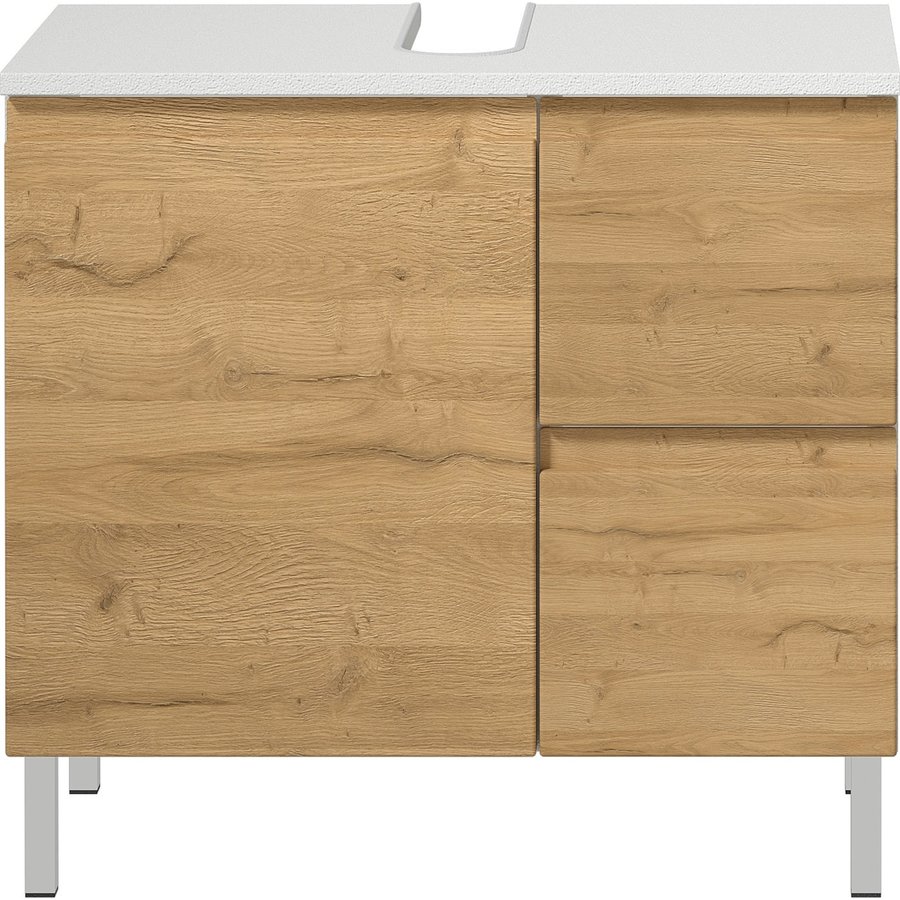 Torrance Wastafelonderkast 60 cm Wit / Eiken Torrance Wastafelonderkast 60 cm Wit / Eiken