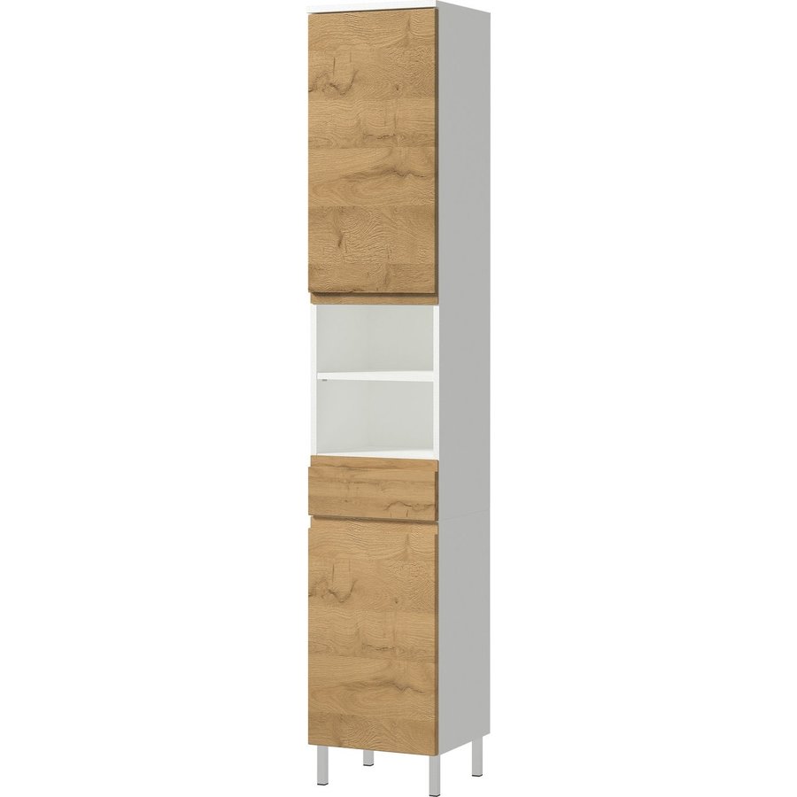 Torrance Badkamerkast Hoog Wit / Eiken Torrance Badkamerkast Hoog Wit / Eiken