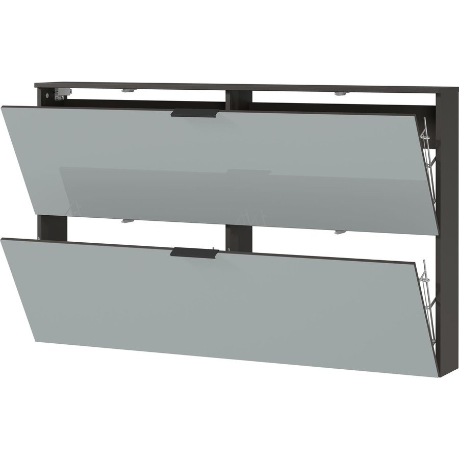 Valega Schoenenkast 2 Kleppen Grafiet/Zilvergrijs Valega Schoenenkast 2 Kleppen Grafiet/Zilvergrijs