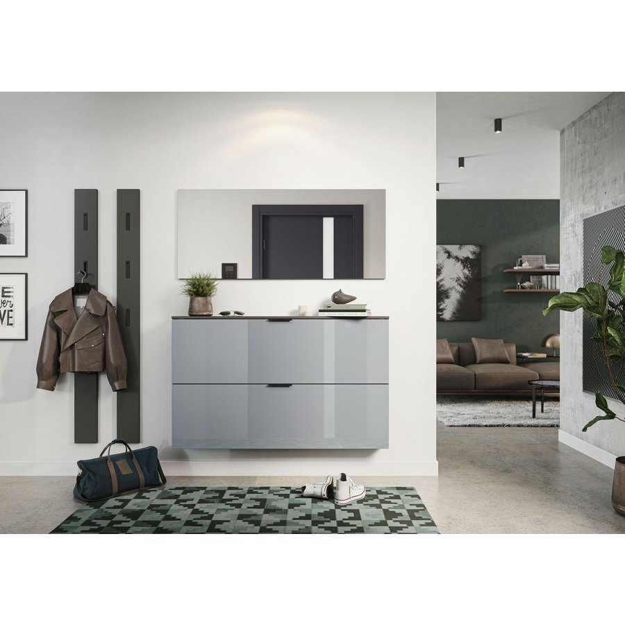 Valega Schoenenkast 2 Kleppen Grafiet/Zilvergrijs Valega Schoenenkast 2 Kleppen Grafiet/Zilvergrijs