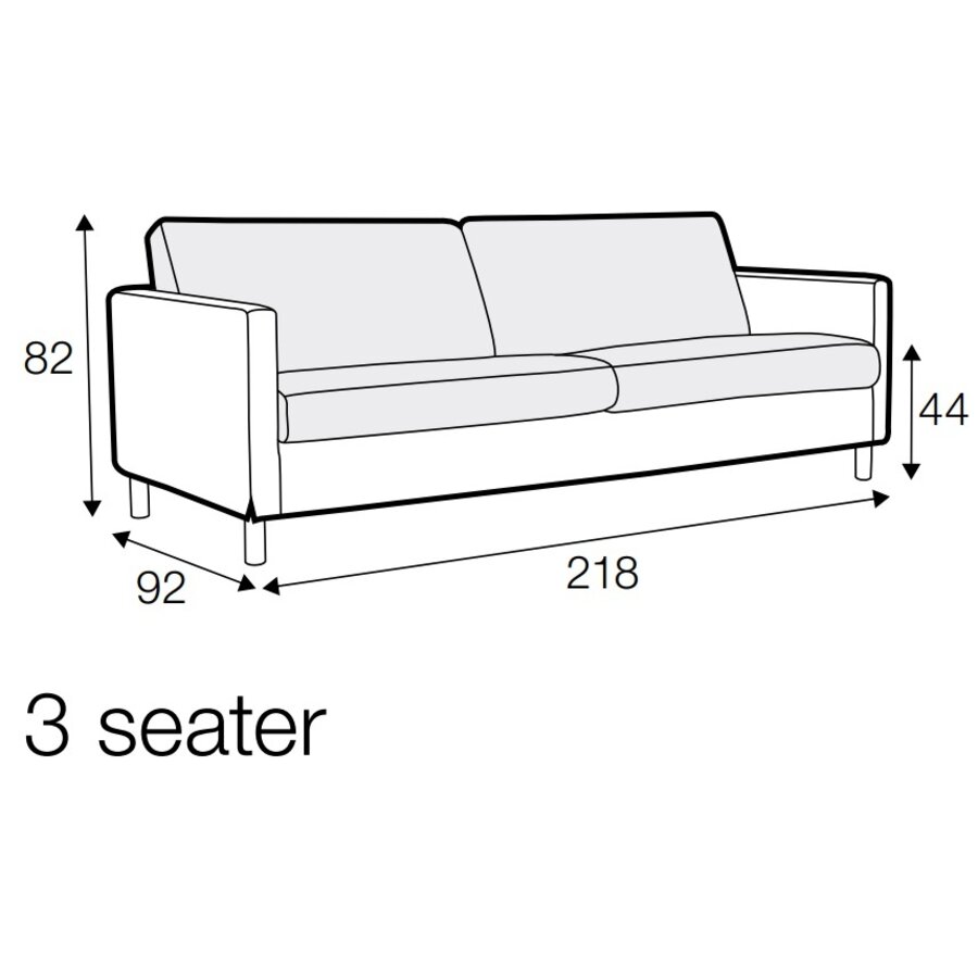 Impulse 3-zits Bank Leder Latte Impulse 3-zits Bank Leder Latte