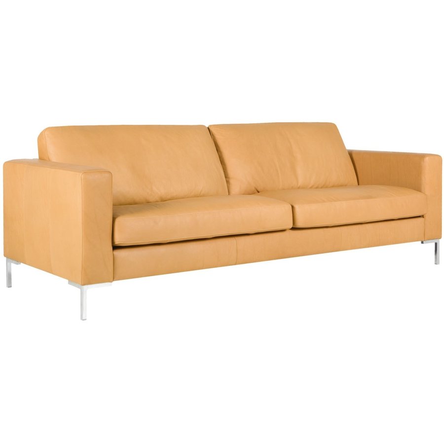 Impulse 3-zits Bank Leder Latte Impulse 3-zits Bank Leder Latte