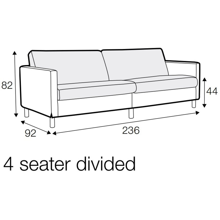 Impulse 4-zits Bank Velvet Grijs Impulse 4-zits Bank Velvet Grijs