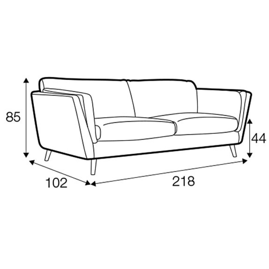 Nova 3-zits Bank Velvet Donkergrijs Nova 3-zits Bank Velvet Donkergrijs