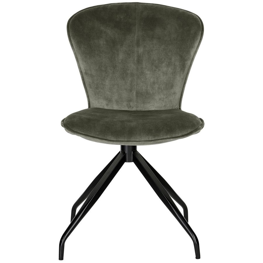 4x Neptune Velour Eetkamerstoel Jager Groen