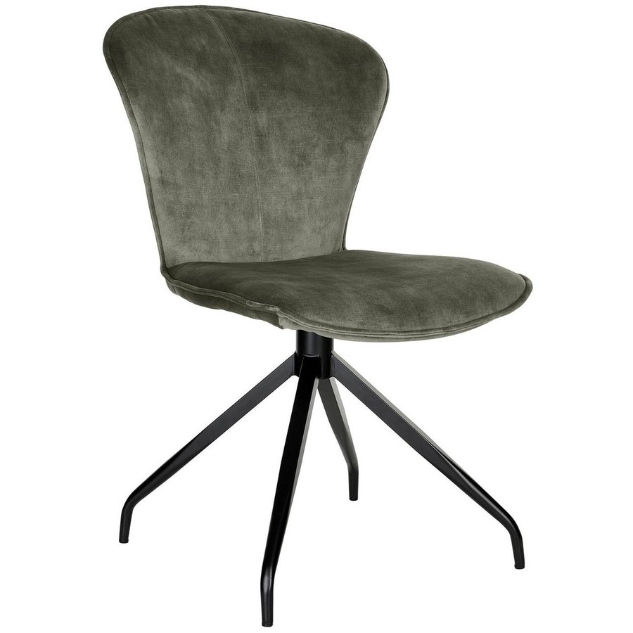 4x Neptune Velour Eetkamerstoel Jager Groen