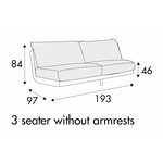 Jenny 3-Zits 193 cm - 2 Kussens Jenny 3-Zits 193 cm - 2 Kussens