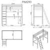 Pino Mezzanine 90 x 200 cm Grijs