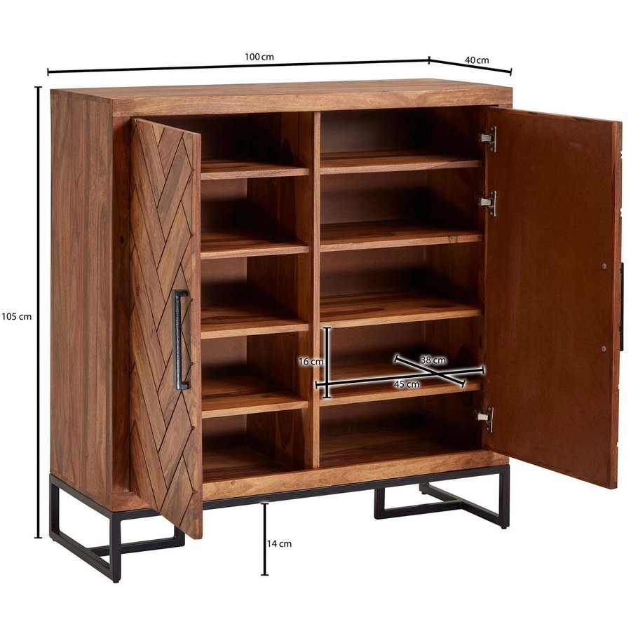 Mumbai Schoenenkast Visgraat Mumbai Schoenenkast Visgraat