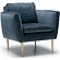 Teddy 1-zits Bank Donkerblauw Teddy 1-zits Bank Donkerblauw