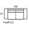 Fratelli 2,5-Zits 188 cm Bank