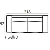 Fratelli 3-Zits 218 cm Bank