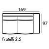 Fratelli 2,5-Zits 169 cm Links/Rechts