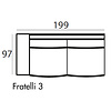 Fratelli 3-Zits 199 cm Links/Rechts