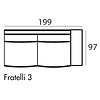 Fratelli 3-Zits 199 cm Links/Rechts