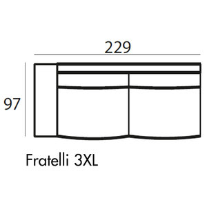 Fratelli 3,5-Zits 229 cm Links/Rechts