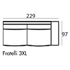 Fratelli 3,5-Zits 229 cm Links/Rechts