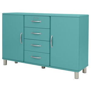 Tenzo Malibu Dressoir 2-Deuren 4-Lades Lagune Blauw