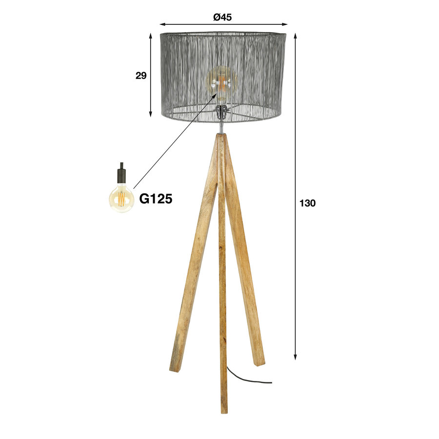 Tripod Wood Vloerlamp Tripod Wood Vloerlamp