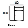 Devon 1-Zits 102 cm Links/Rechts
