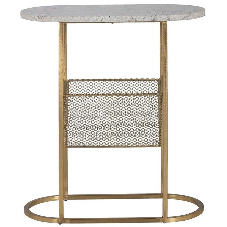 Tracey Bijzettafel Marmer/Goud met Lectuurbak