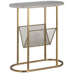 Tracey Bijzettafel Marmer/Goud met Lectuurbak Tracey Bijzettafel Marmer/Goud met Lectuurbak