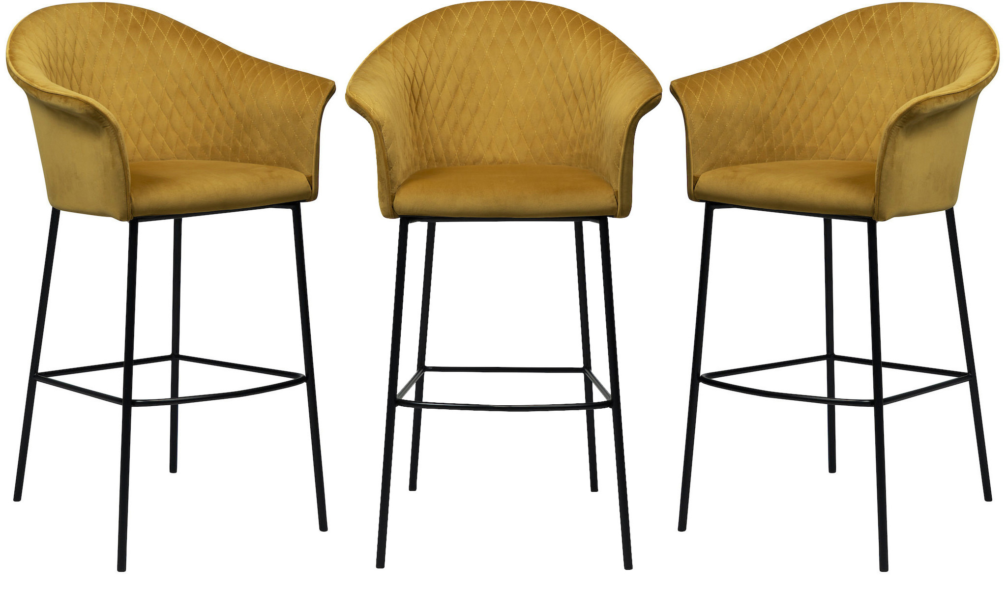 Dan Form 3x Kite Barstoel Mosterd Velvet