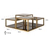 Loua Salontafel Set Glas / Goud