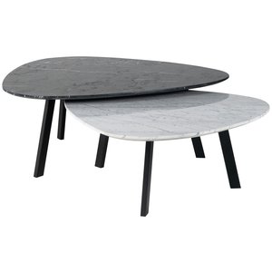 Richmond Interiors Trocadero Salontafel Set Wit/Zwart