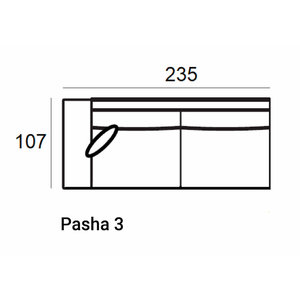 Pasha 3-Zits 235 cm Rechts/Links