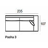 Pasha 3-Zits 235 cm Rechts/Links