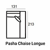 Pasha Chaise Longue 131 x 213 cm Rechts/Links