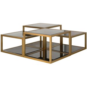 Richmond Interiors Loua Salontafel Set Glas / Goud